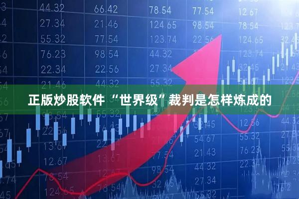 正版炒股软件 “世界级”裁判是怎样炼成的